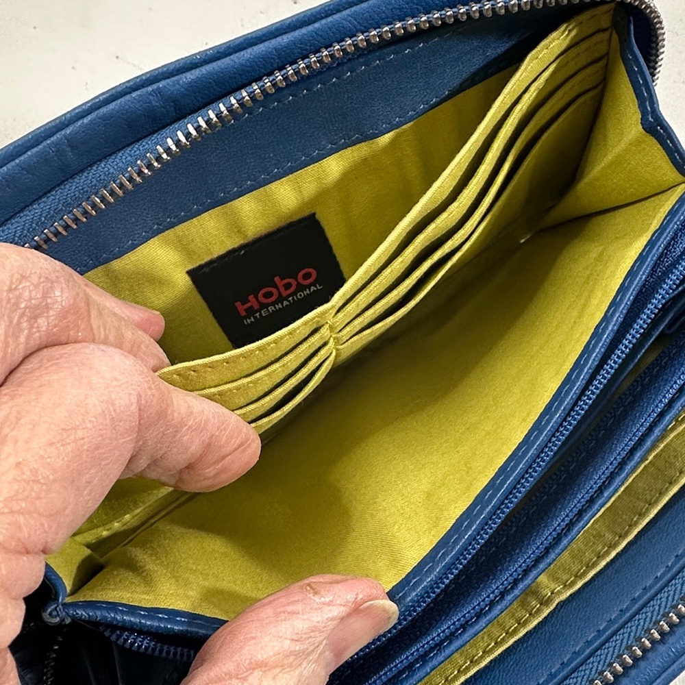 HOBO Blue Woven Leather Wallet Clutch - Picture 5 of 8